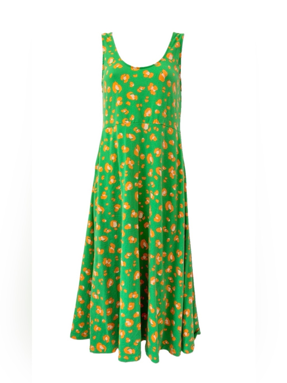 Tabitha Brown for Target green orange leopard print knit midi dress Size Medium